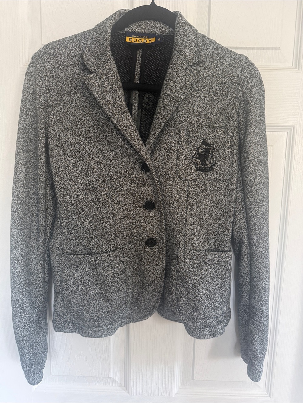 Ralph Lauren Rugby Heather Gray Knit Blazer